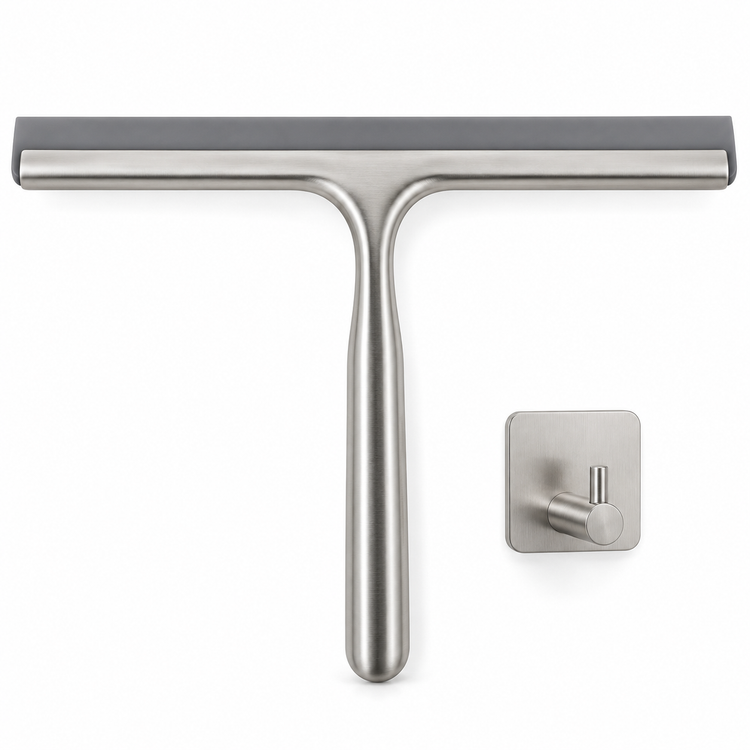 Stainless Steel Shower Squeegee with Wall Hook, 10 in