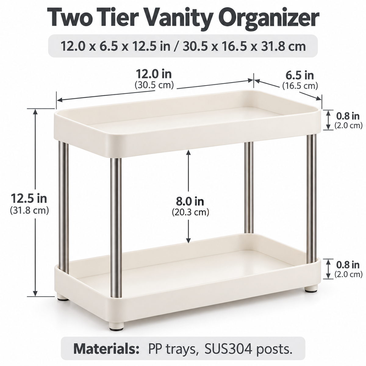 Two-Tier Bathroom Vanity Organizer