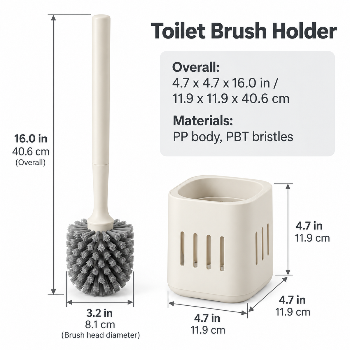 Toilet Brush with Ventilated Holder