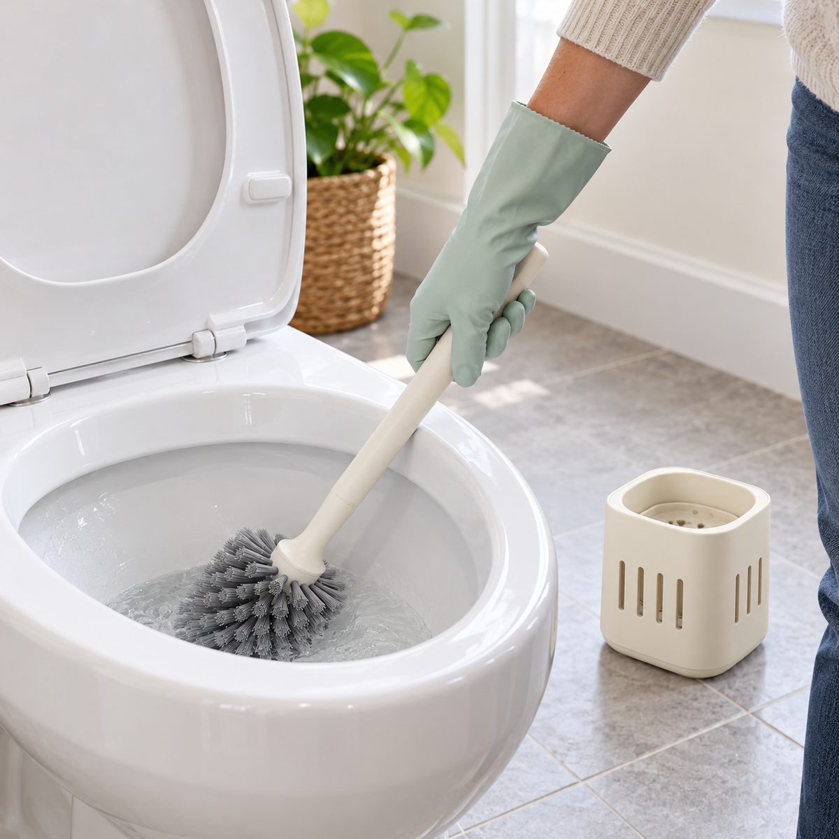 Toilet Brush with Ventilated Holder