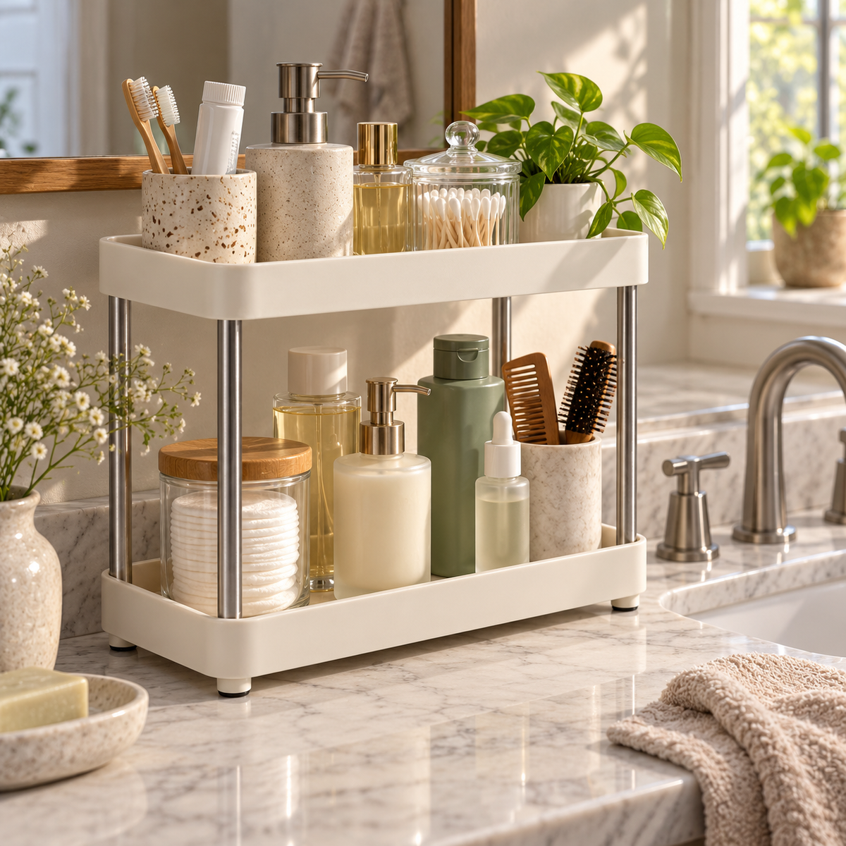 Two-Tier Bathroom Vanity Organizer