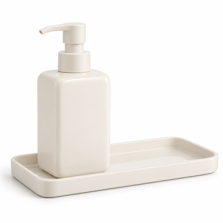 Liquid Soap Dispenser and Tray Set, 16.9 fl oz