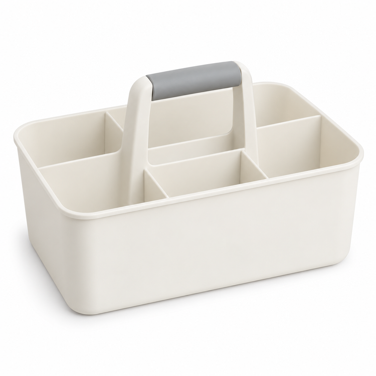 Portable Divided Cleaning Caddy with Carry Handle