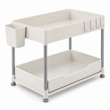Two-Tier Under-Sink Organizer with Sliding Lower Tray