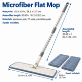 Microfiber Flat Mop with 3 Washable Pads