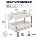 Two-Tier Under-Sink Organizer with Sliding Lower Tray