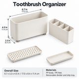 Draining Toothbrush Organizer with Removable Divider