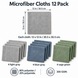 Microfiber Cleaning Cloths, 12-Pack