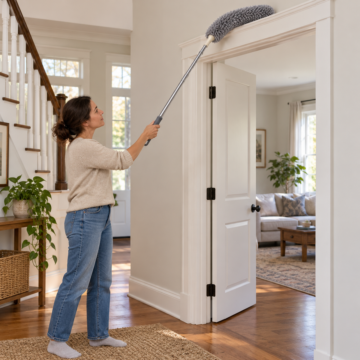Extendable Microfiber Duster with Spare Sleeve