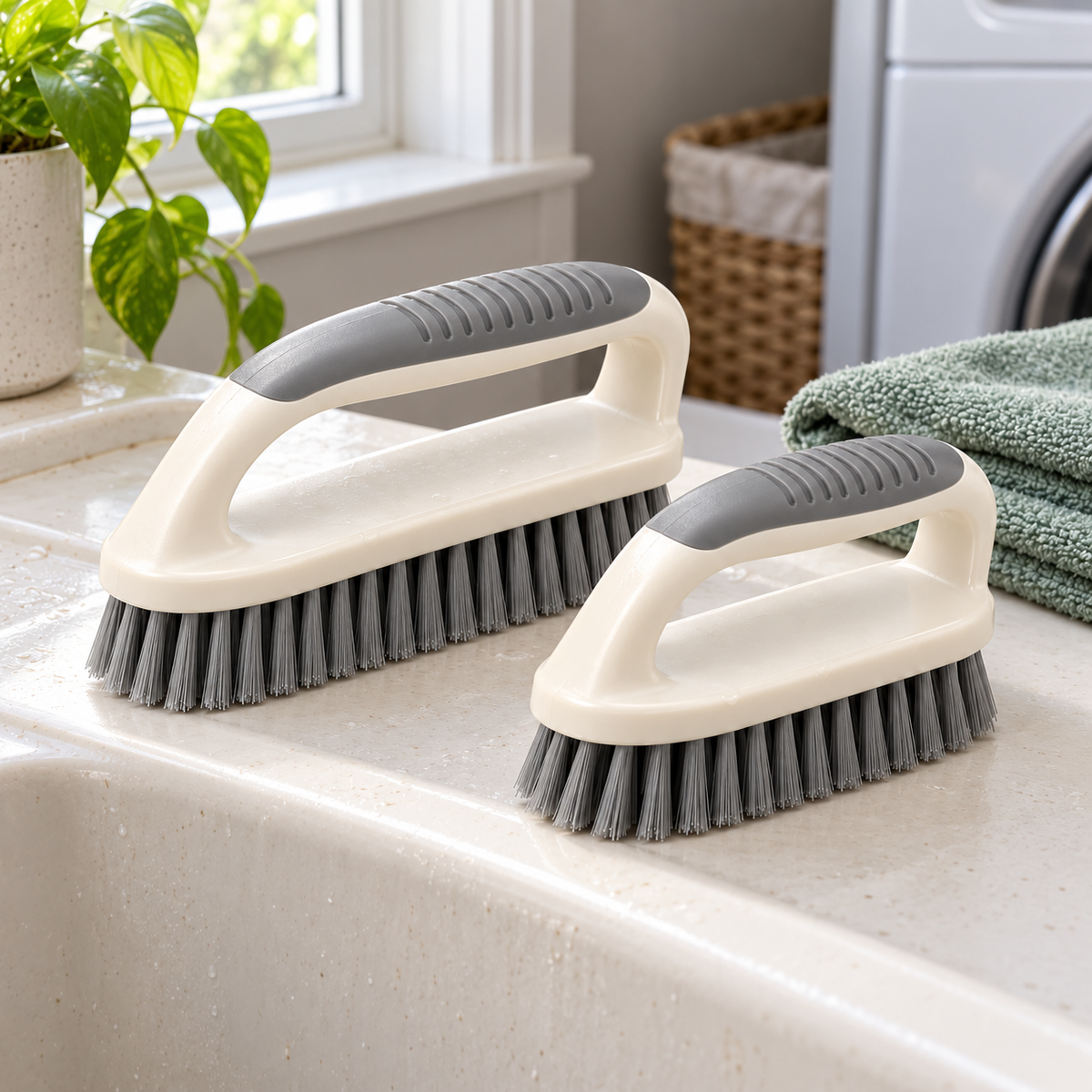 Handled Scrub Brushes, 2-Piece Set